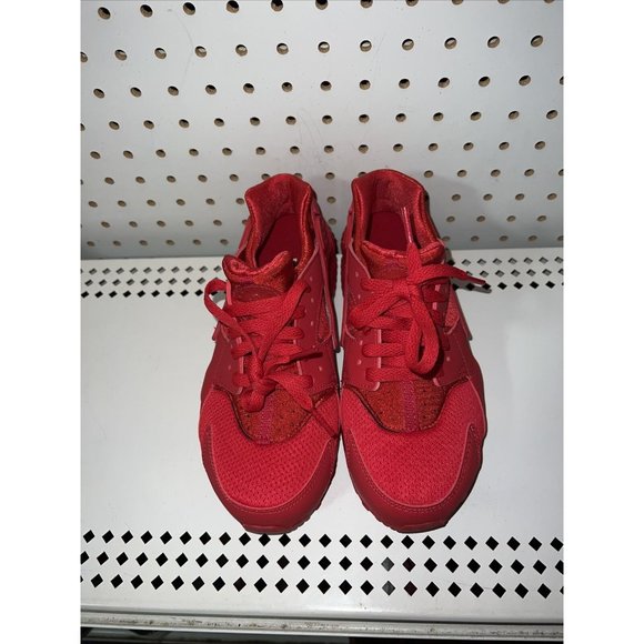 2015 Huarache Run GS  Nike Huarache Run GS Triple Red Athletic Shoes Sneakers Youth Size 4.5Y Womens 6